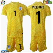 England Jordan Pickford #1 Keeper Bortedraktsett Barn EM 2024 Kortermet (+ Korte bukser)